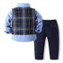 Boys Gentleman Dress Spring And Autumn Long Sleeve Shirt Waistcoat Set